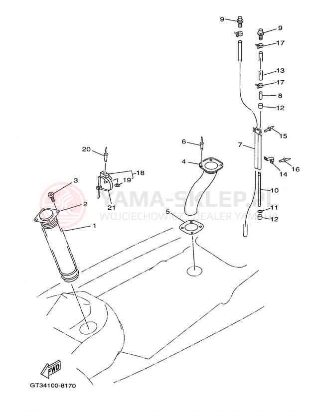 Schemat "odpowietrzenie" do Yamaha WAVEVENTURE 700 WVT700W