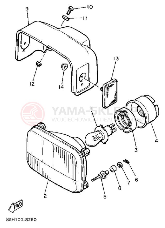 Schemat "Lampa przód" do Yamaha SNOSCOOT SV80N