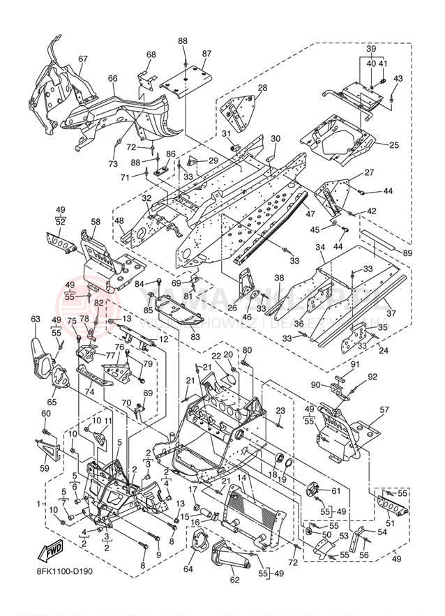 Schemat "rama" do Yamaha RS Vector Mountain RS90MK