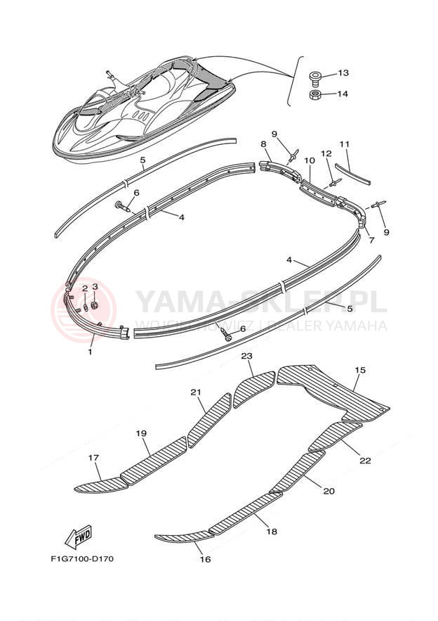 Schemat "GUNWALE - MAT" do Yamaha GP1300-F