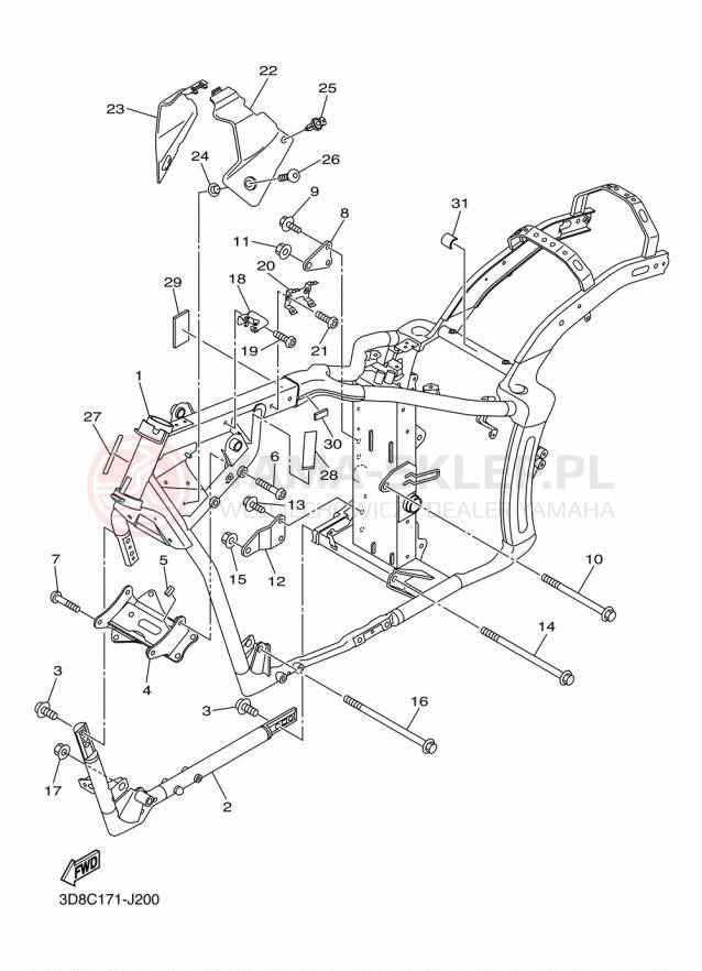 Schemat "rama" do Yamaha V STAR 1300 XVS13AFCS/XVS13AFS