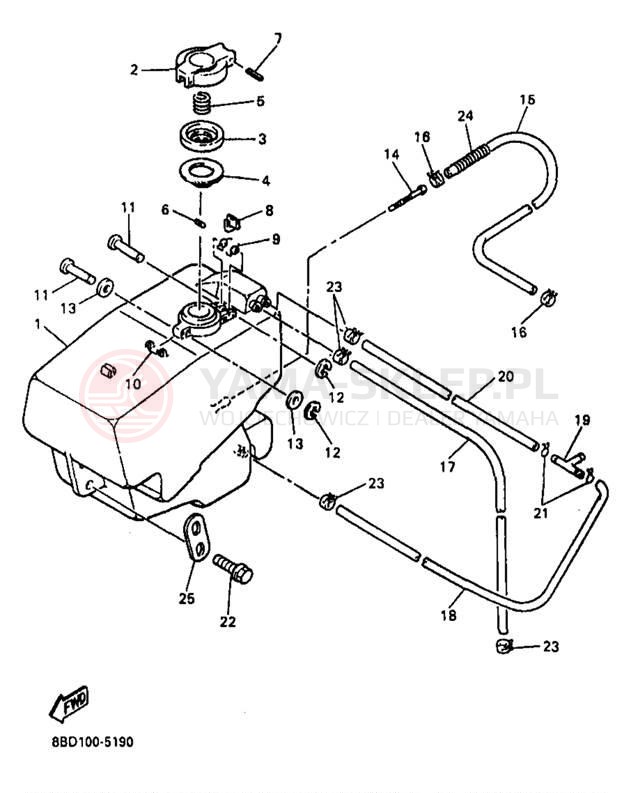 Schemat "zbiornik paliwa" do Yamaha BRAVO LT BR250TB