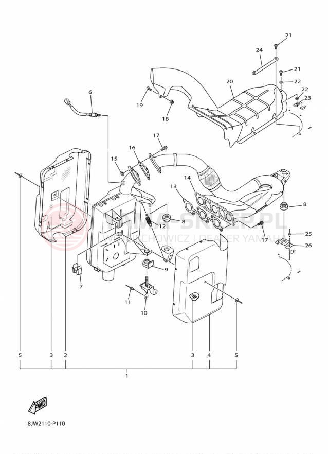 Schemat "Wydech końcowy" do Yamaha SRVIPER R TX LE SR10RLFO