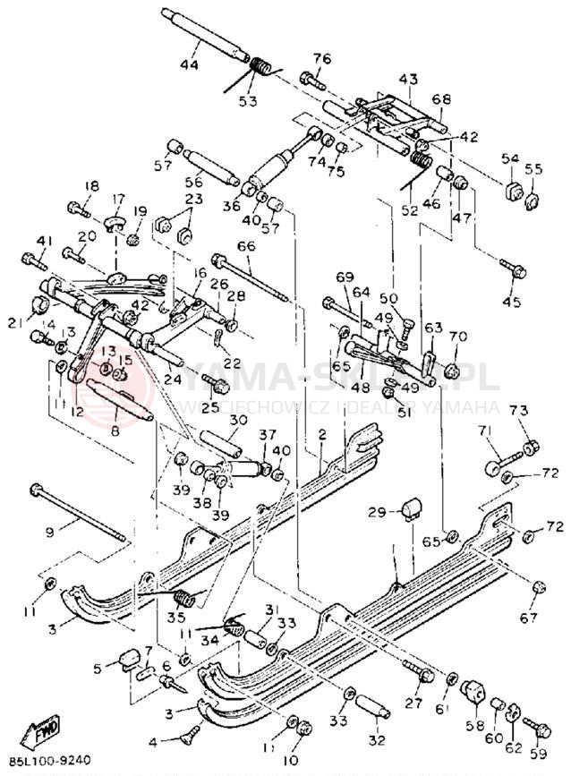 Schemat "Zawieszenie gąsiennicy" do Yamaha OVATION LE CS340ET