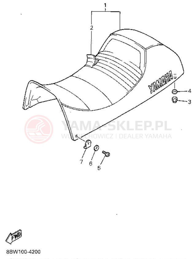 Schemat "siedzenie" do Yamaha VMAX-4 800 VX800V