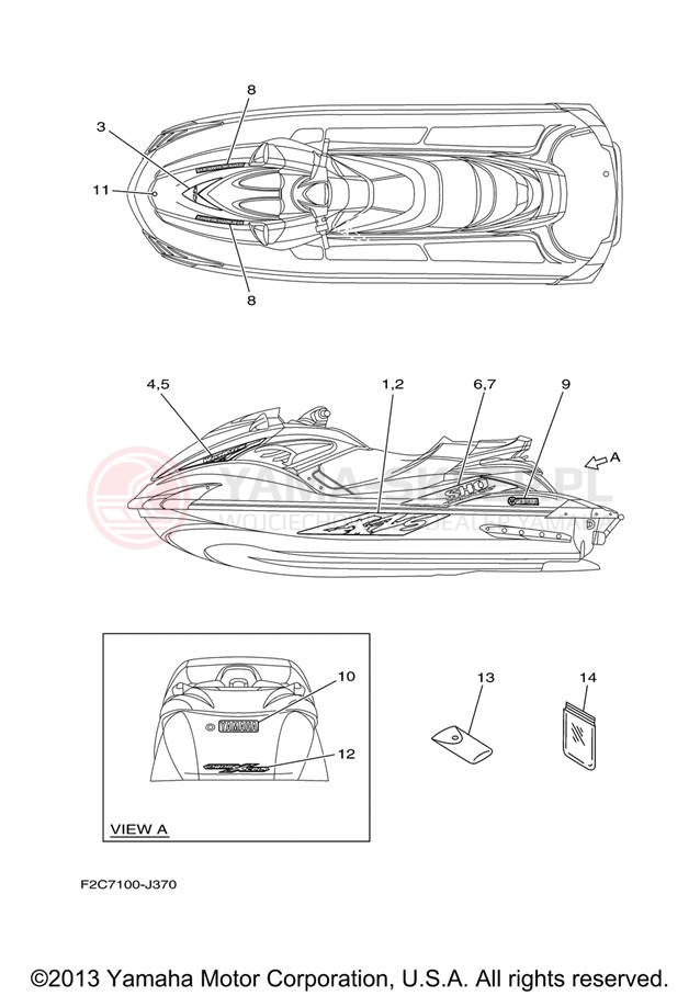 Schemat "naklejki" do Yamaha WAVERUNNER FZS GX1800AJ