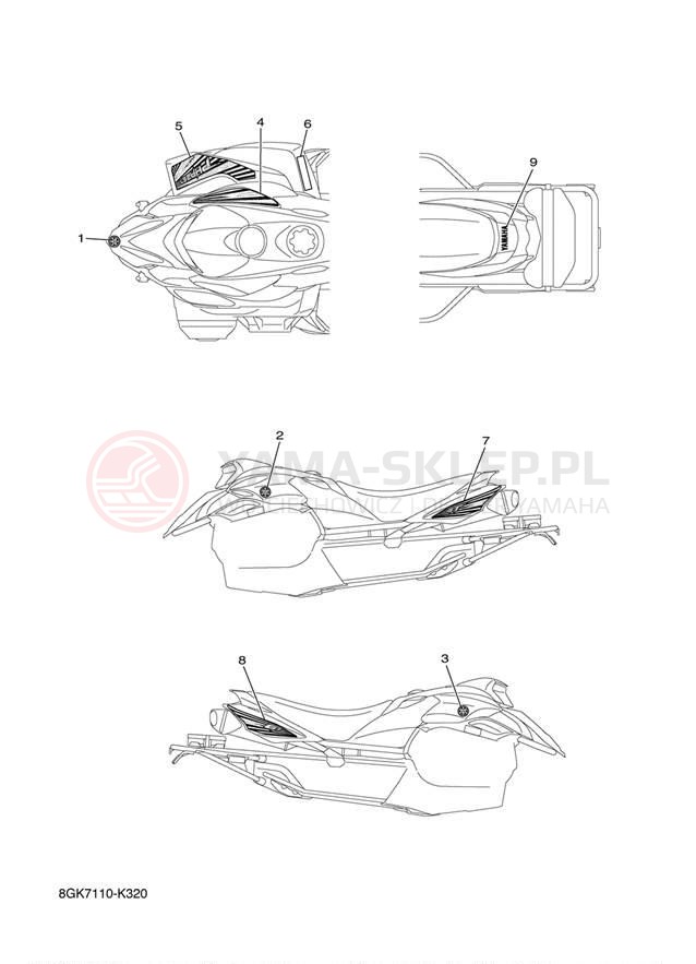 Schemat "naklejki" do Yamaha PHAZER GT PZ50GTAW
