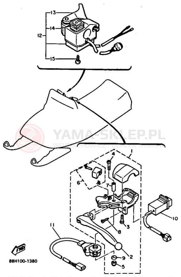 Schemat "układ elektryczny" do Yamaha VENTURE XL VT480T