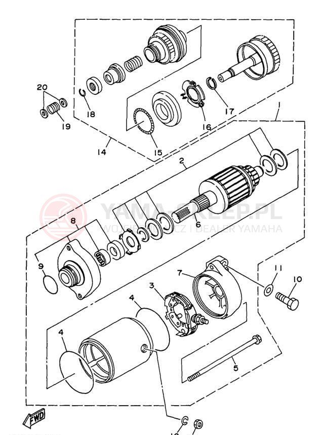 Schemat "rozrusznik" do Yamaha WAVE VENTURE 1100 WVT1100U