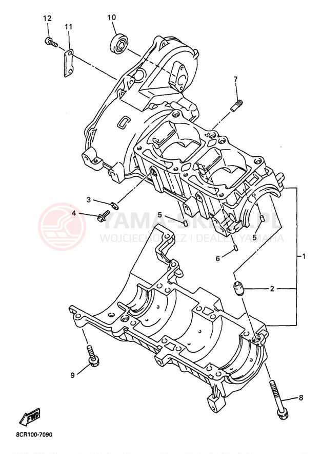Schemat "Obudowa silnika" do Yamaha VMAX 600 XT VX600XTA/VX500XTA