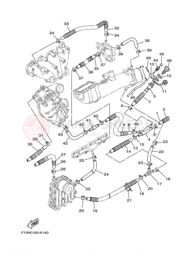 Schemat "Wydech końcowy" do Yamaha FX CRUISER SHO FX1800AK