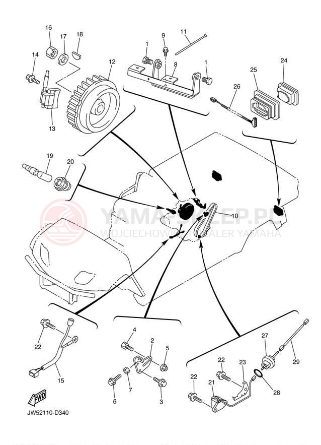 Schemat "układ elektryczny" do Yamaha PRO HAULER 1000 YXP1000AT