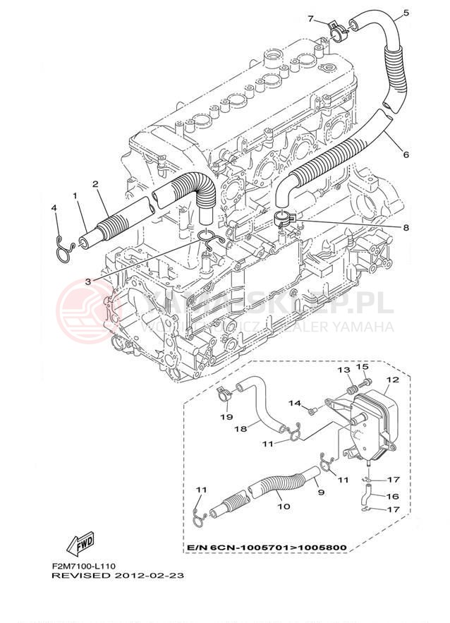 Schemat "Odpowietrzenie układu smarowania" do Yamaha VXS VX1800L