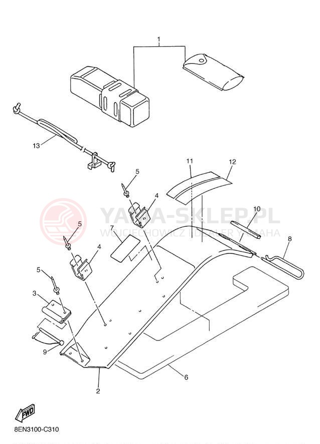 Schemat "GUARD - LUGGAGE BOX" do Yamaha SX VIPER MOUNTAIN SXV70ML
