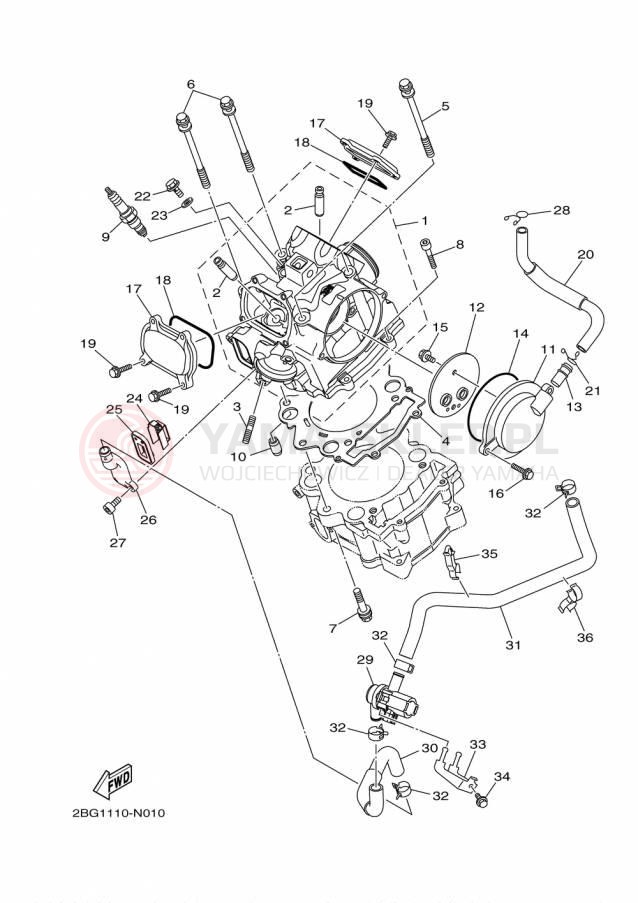 Schemat "głowica" do Yamaha GRIZZLY 700 EPS SE YFM700PSFS