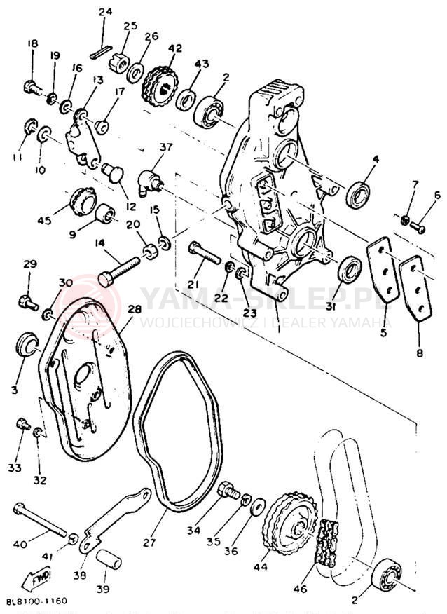 Schemat "Układ napędowy" do Yamaha XLV XL540M