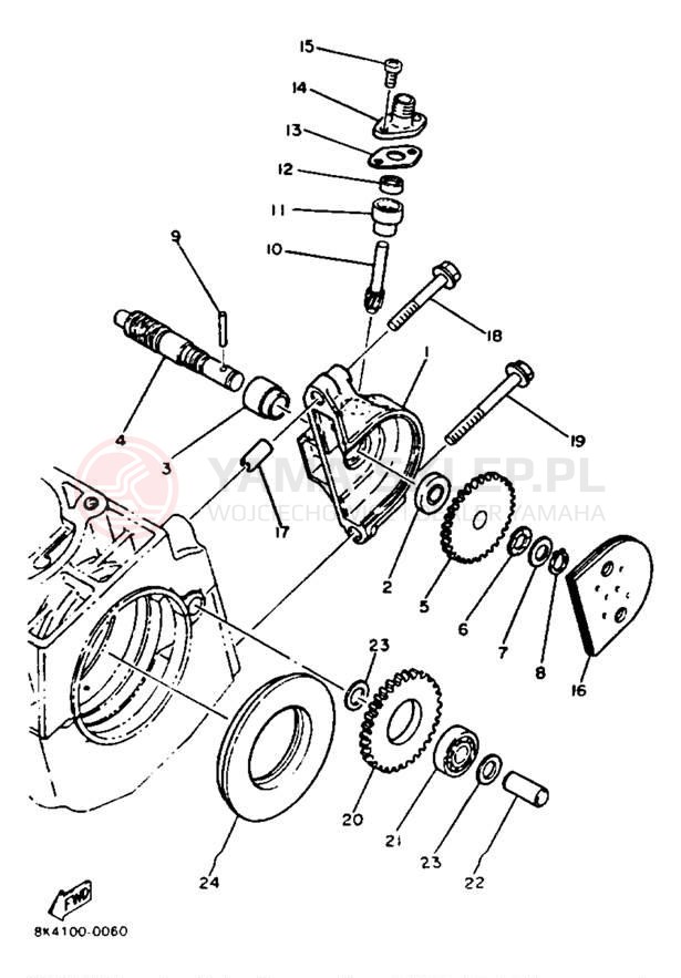 Schemat "PUMP DRIVE - GEAR" do Yamaha XLV XL540N