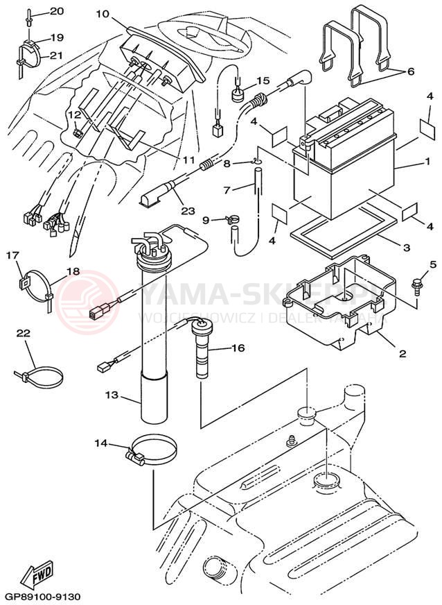 Schemat "układ elektryczny" do Yamaha WAVE RUNNER GP1200 GP1200X