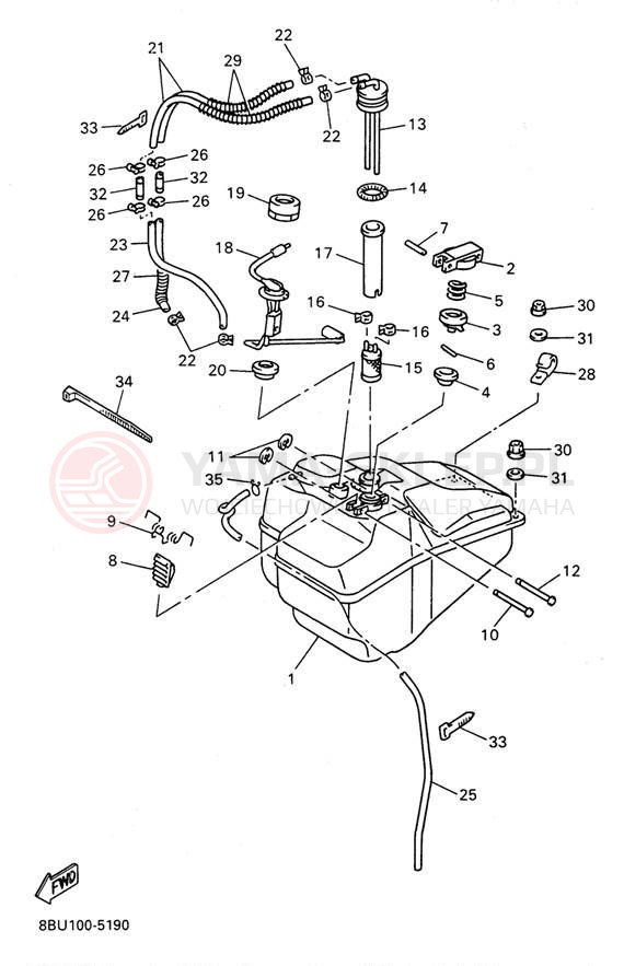 Schemat "zbiornik paliwa" do Yamaha VMAX-4 800 VX800W