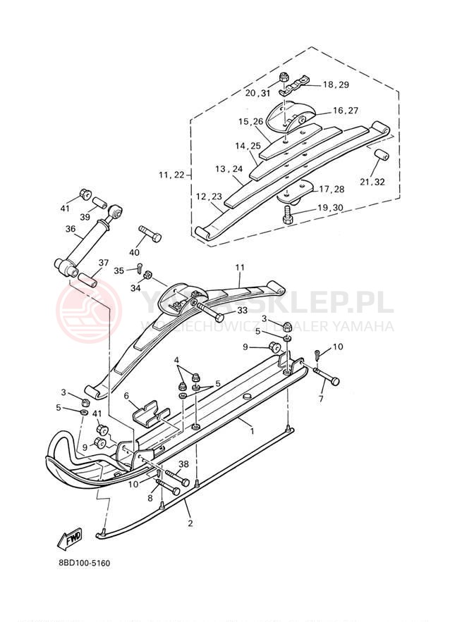 Schemat "płozy" do Yamaha BR250TF