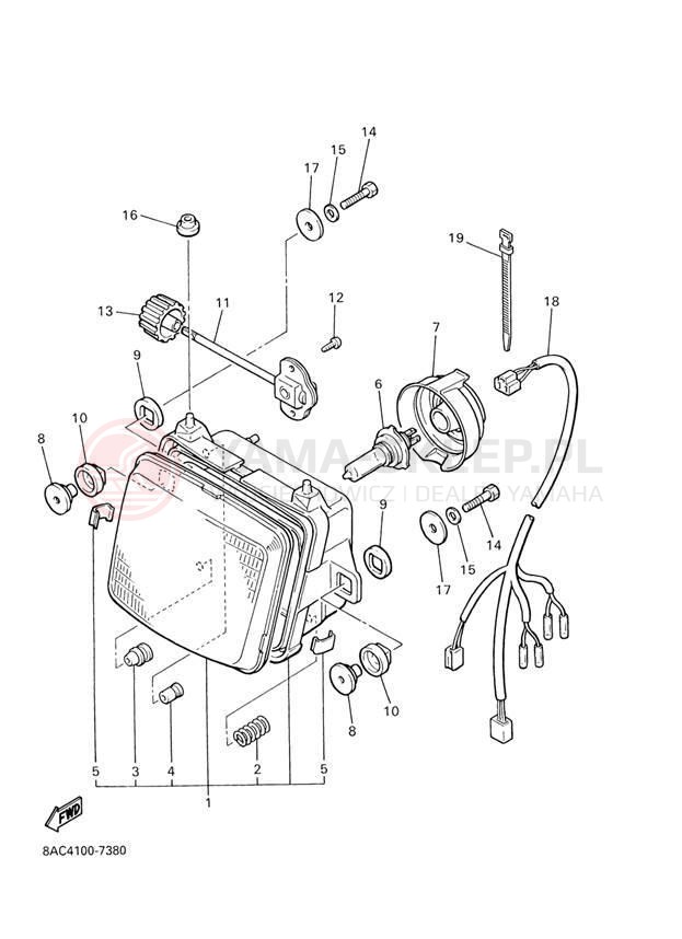 Schemat "Lampa przód" do Yamaha VK 540 III VK540EH