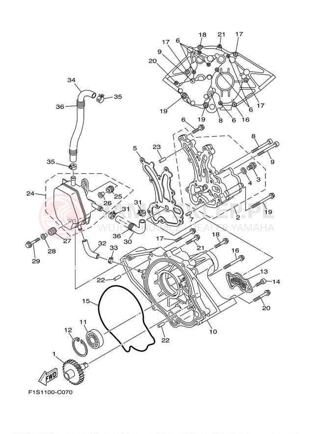 Schemat "Pompa olejowa" do Yamaha WaveRunner FX HO FX1100F