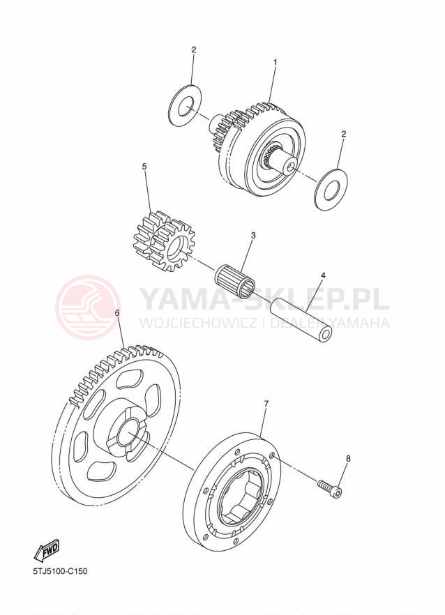 Schemat "rozrusznik" do Yamaha WR450F WR450FF