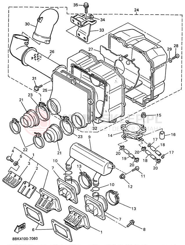 Schemat "Wtrysk paliwa" do Yamaha VENTURE XL VT480A