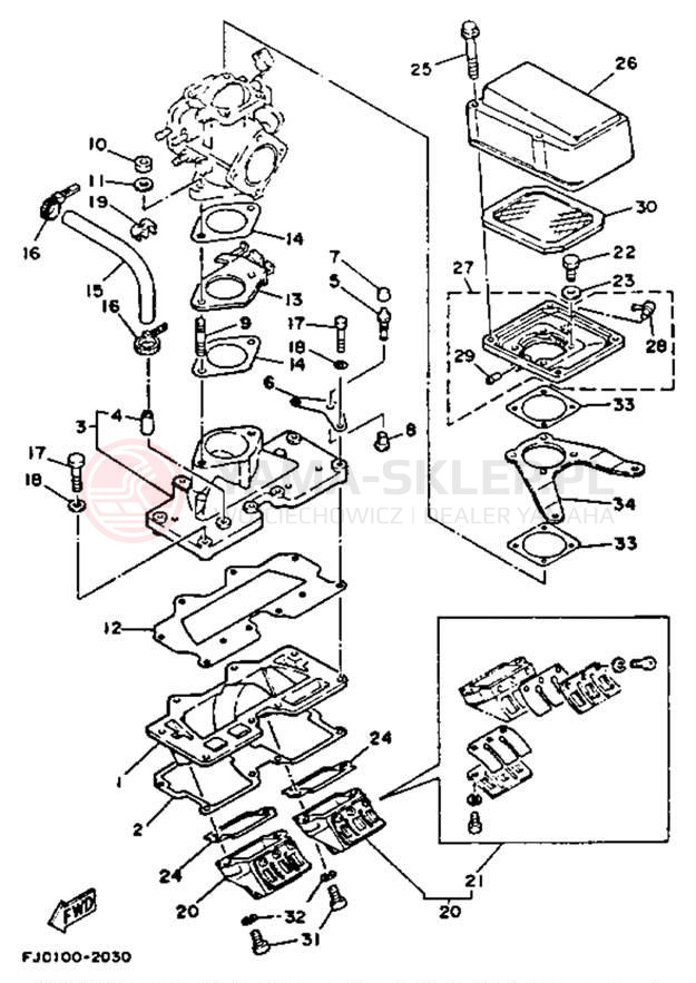 Schemat "Filtr powietrza" do Yamaha WAVE RUNNER III WRA650RA