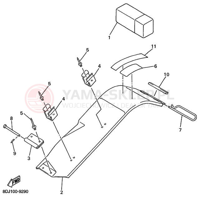 Schemat "GUARD - LUGGAGE BOX" do Yamaha VENTURE 500 XL VT500XLC