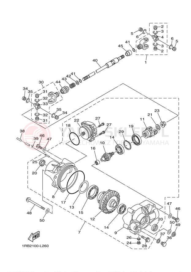 Schemat "Wał napędowy przód" do Yamaha YXR7FSPD