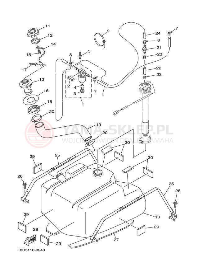 Schemat "zbiornik paliwa" do Yamaha XL1200 LTD XA1200Y
