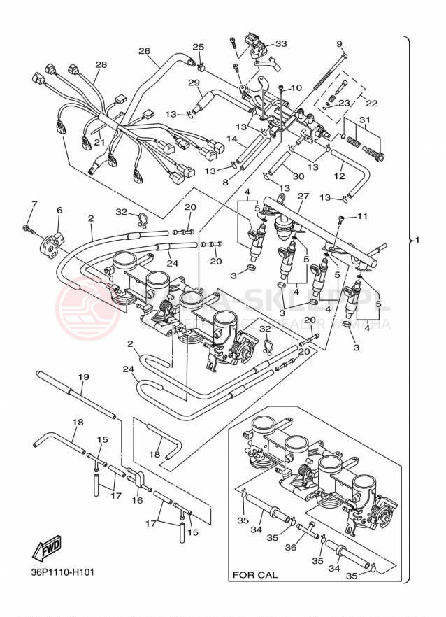 Schemat "Wtrysk paliwa" do Yamaha FZ6R FZ6RFCR/FZ6RFR