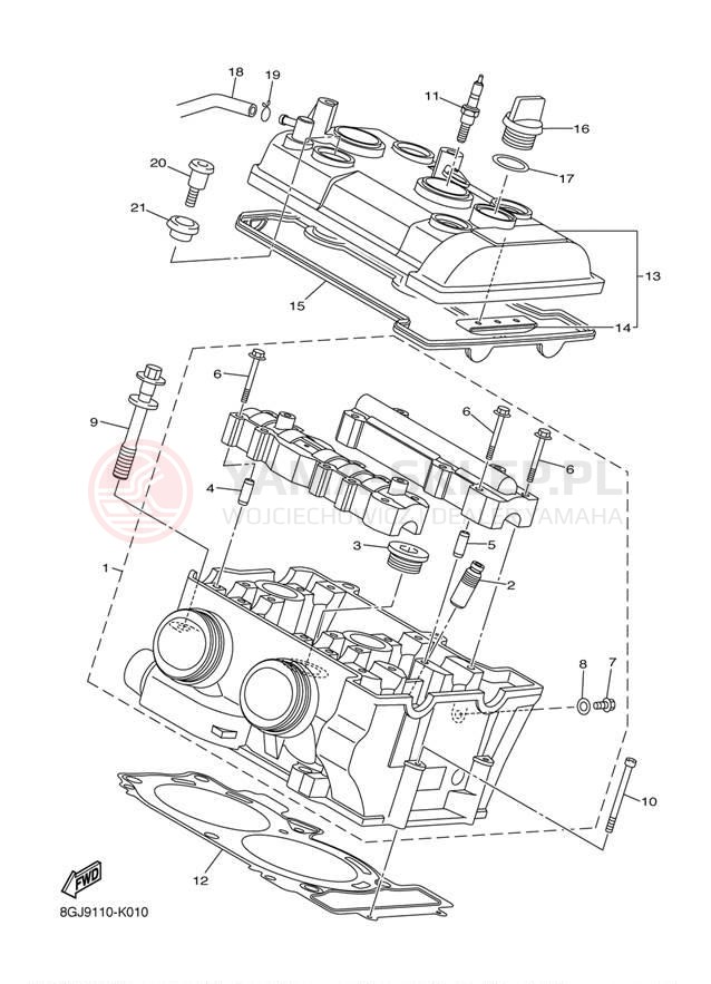 Schemat "głowica" do Yamaha VENTURE LITE PZ50VTAW