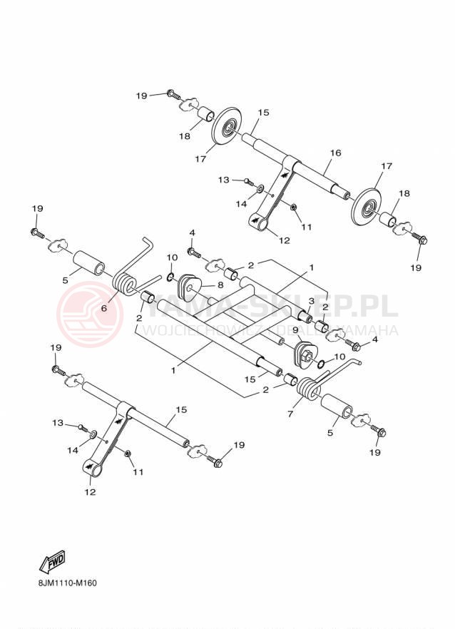 Schemat "Zawieszenie gąsiennicy" do Yamaha SRX120 SRX120FL