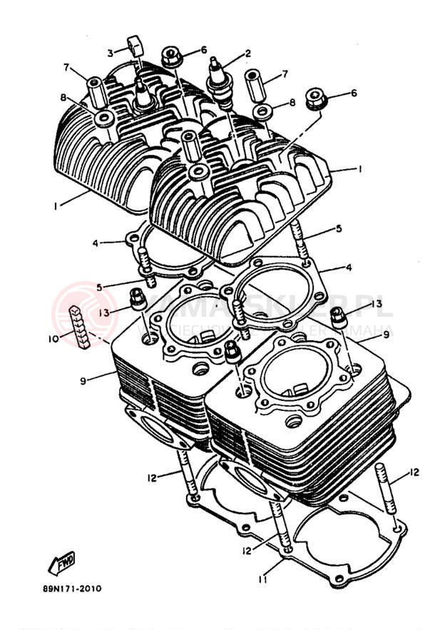 Schemat "głowica" do Yamaha VK540 II VK540EB