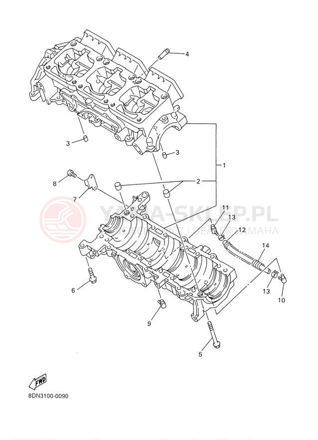 Schemat "Obudowa silnika" do Yamaha SX VIPER ER SXV70ERJ