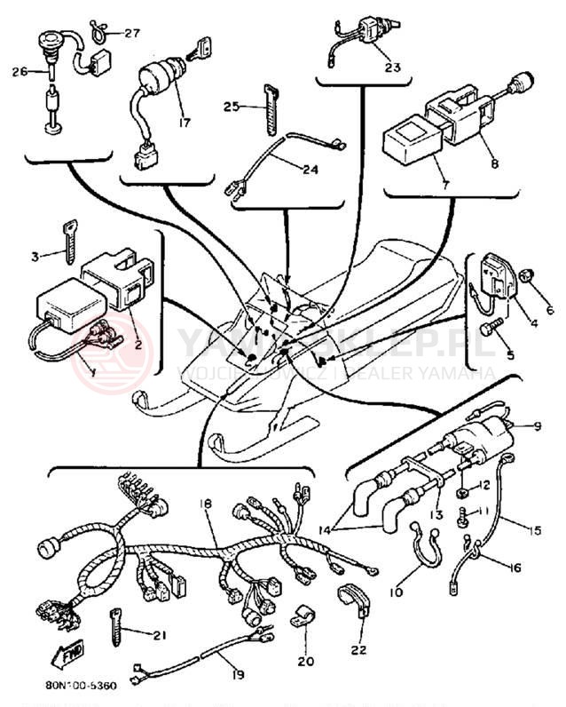 Schemat "układ elektryczny" do Yamaha V-MAX VMX540L