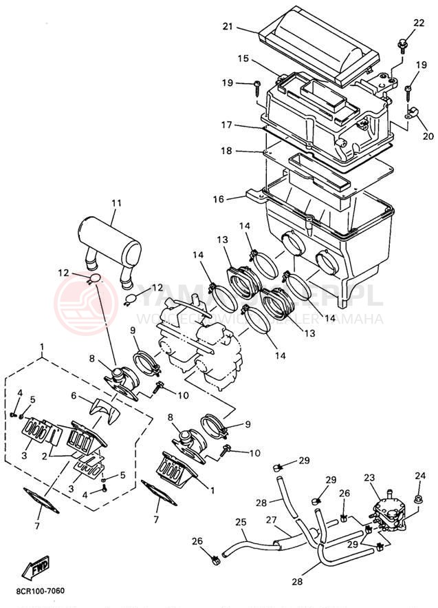 Schemat "Wtrysk paliwa" do Yamaha VMAX 600 SX VX600SXA/VX700SXA