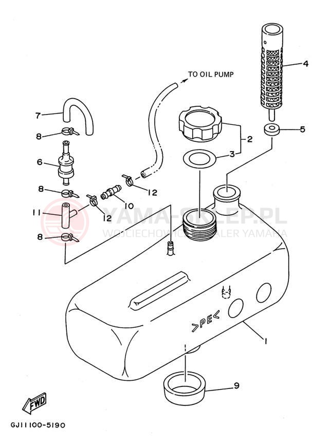 Schemat "Miska olejowa" do Yamaha WAVE RAIDER 1100 RA1100U