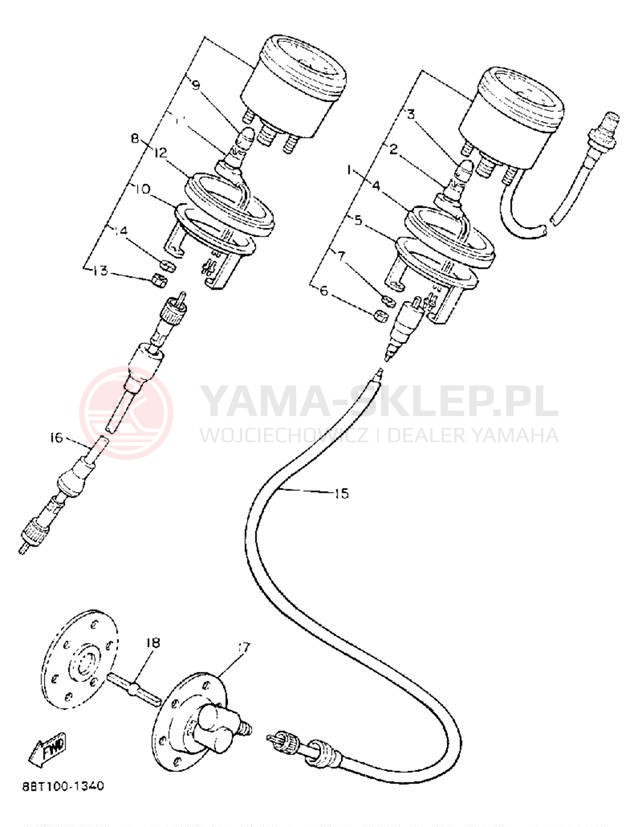 Schemat "licznik" do Yamaha VENTURE GT VT480GTS