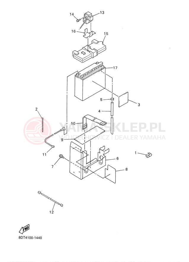 Schemat "układ elektryczny" do Yamaha VENTURE 500 VT500F/VX500DXF