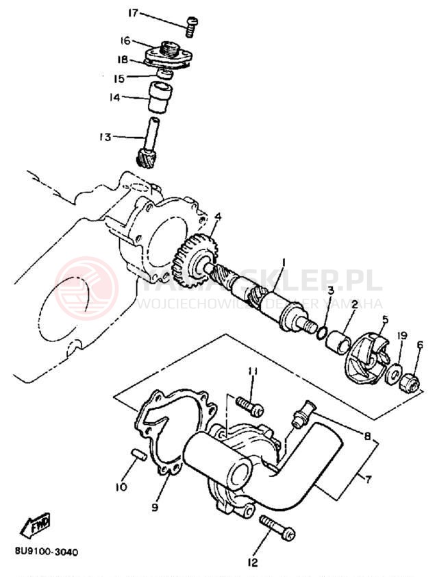 Schemat "Pompa wody" do Yamaha V-MAX VMX540L