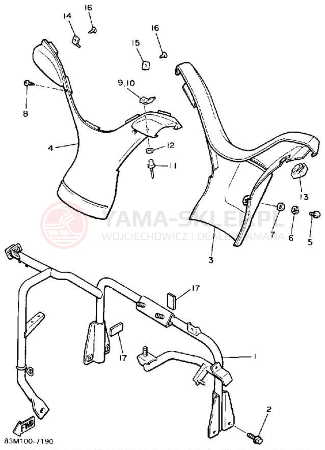 Schemat "STEERING GATE" do Yamaha INVITER CF300P
