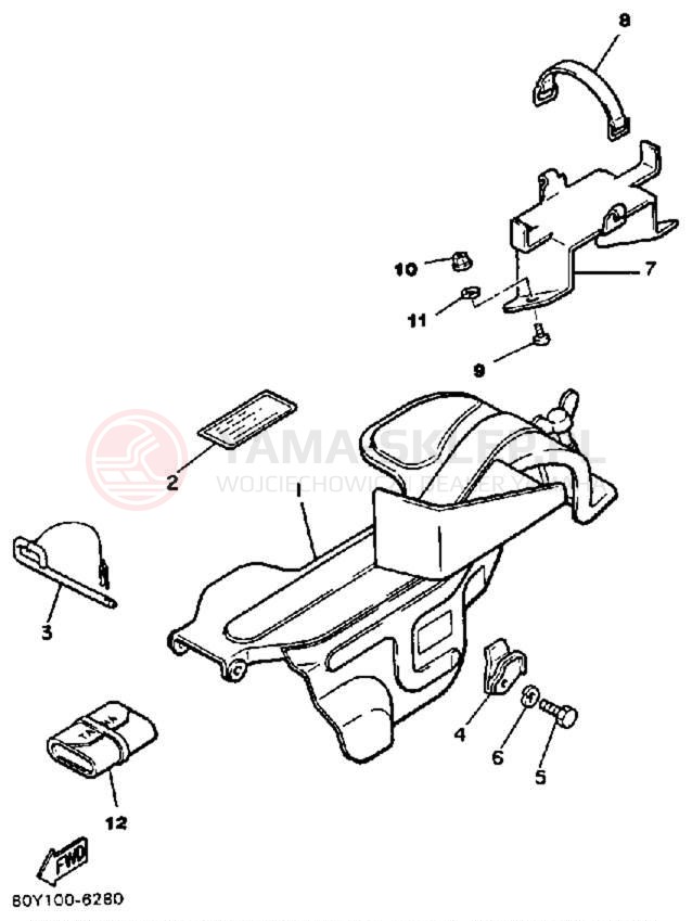 Schemat "GUARD - LUGGAGE BOX" do Yamaha ENTICER 340 ET340K