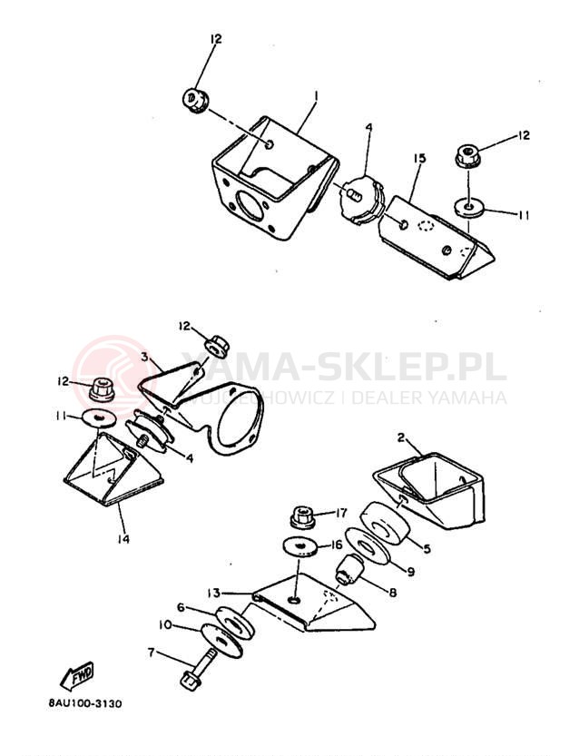 Schemat "Mocowanie silnika" do Yamaha VK540 II VK540EB