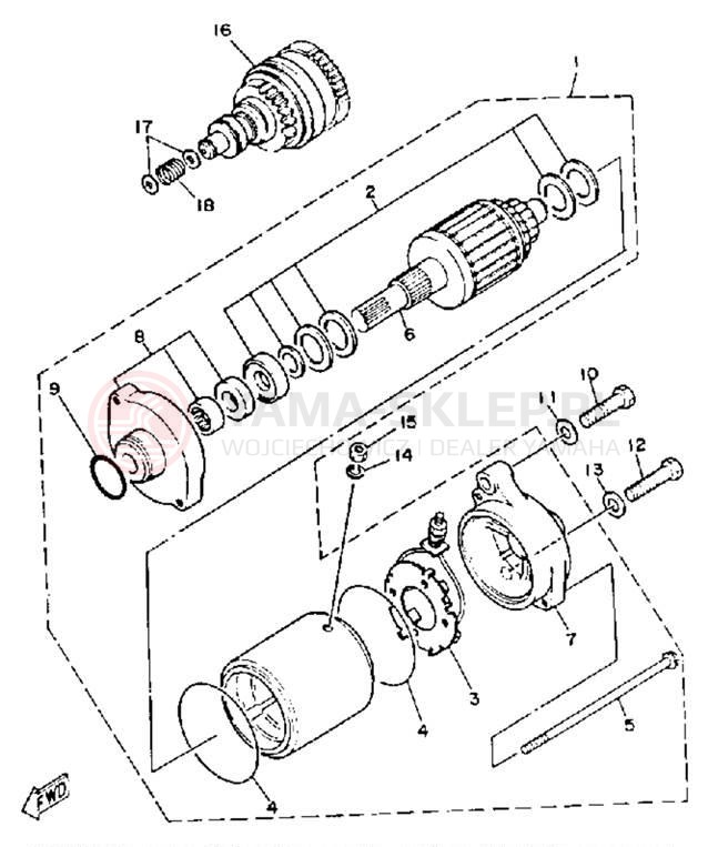 Schemat "rozrusznik" do Yamaha WAVE RUNNER VXR WRB650R