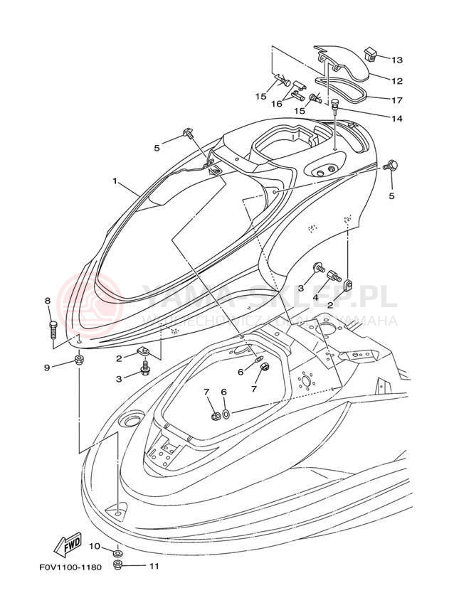 Schemat "ENGINE HATCH" do Yamaha XLT800 XA800AA