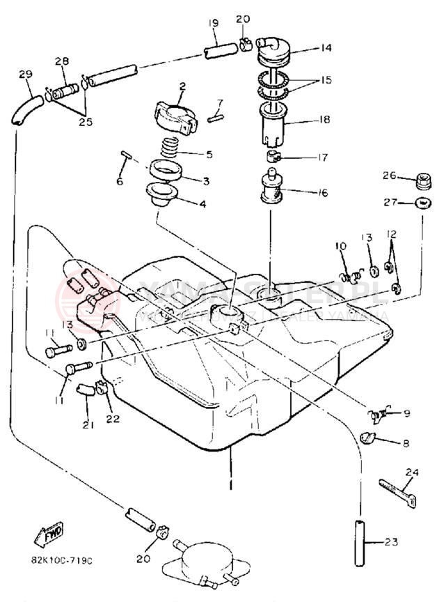 Schemat "zbiornik paliwa" do Yamaha PHAZER PZ480L