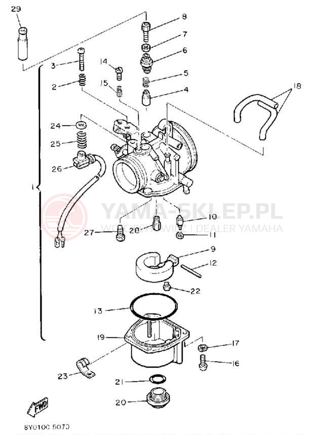 Schemat "Gaźnik" do Yamaha SRV SR540M
